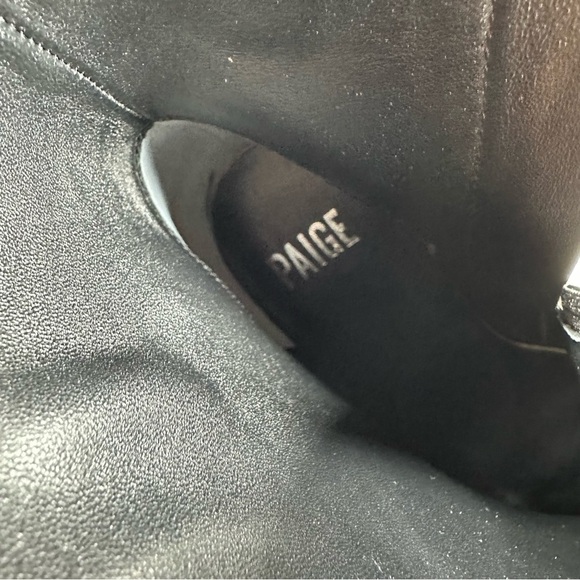 NEW Paige Black Leather Platform Side Zip Ankle Boots Edgy #709 - Picture 7 of 15